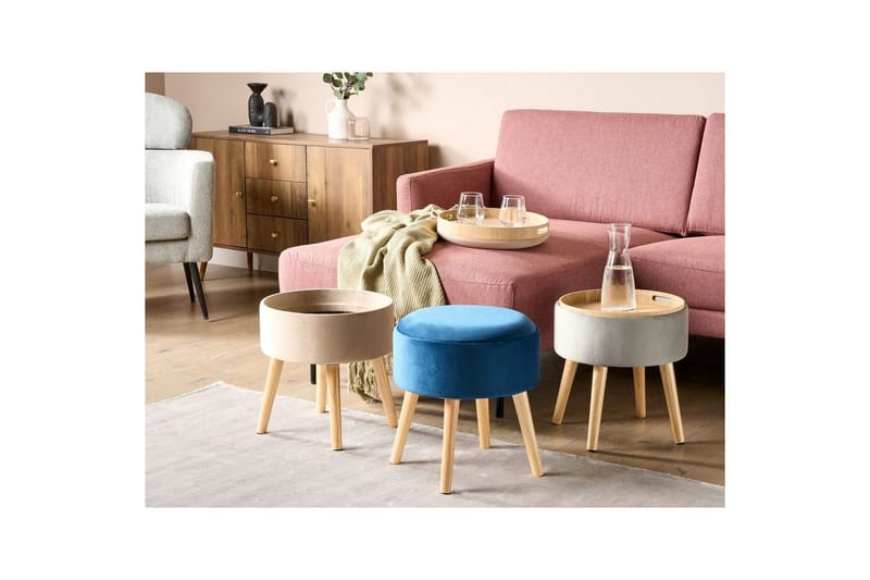 Jakkara Neely Sininen - Sininen - Huonekalut - Tuoli & nojatuoli - Jakkara & jalkarahi - Rahi