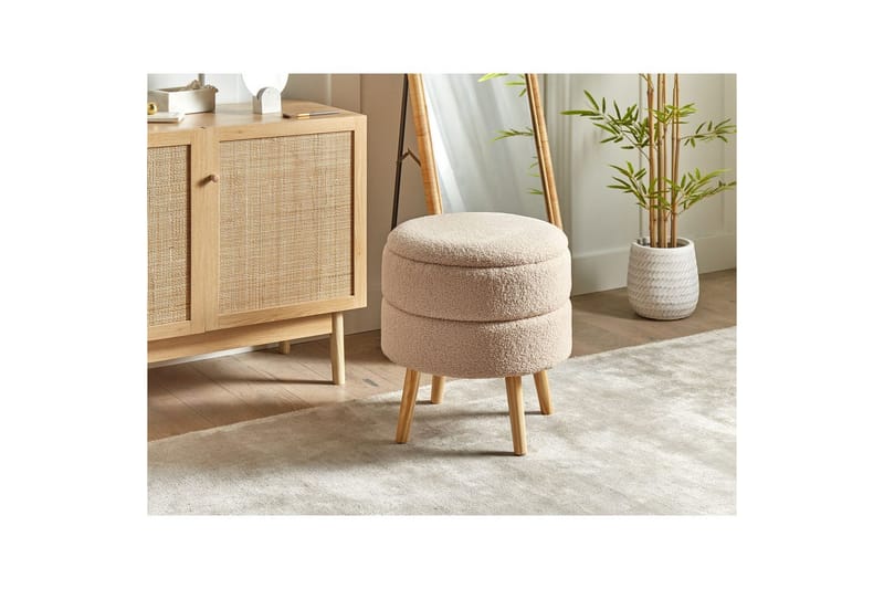 Jakkara Okaton Beige/vaalea puu - Beige/vaalea puu - Huonekalut - Tuoli & nojatuoli - Jakkara & jalkarahi - Rahi