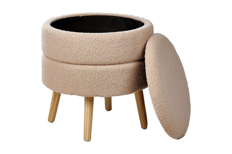 Jakkara Okaton Beige/vaalea puu - Beige/vaalea puu - Huonekalut - Tuoli & nojatuoli - Jakkara & jalkarahi - Rahi