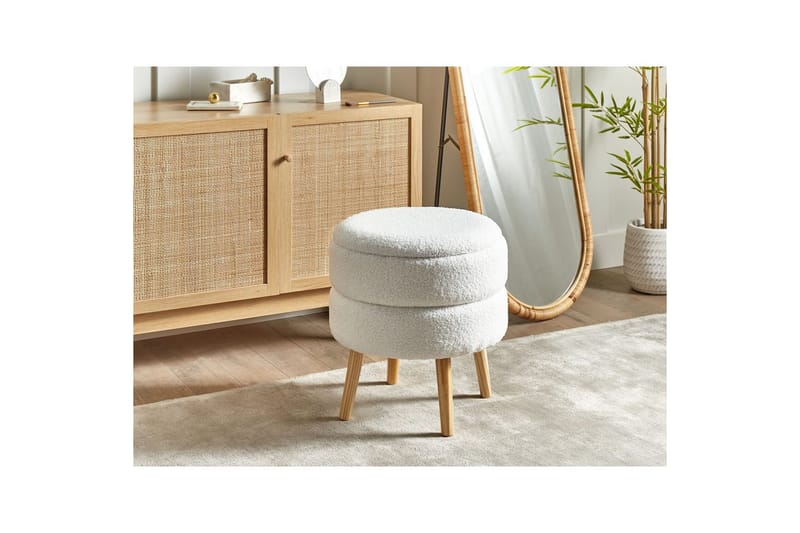 Jakkara Okaton Valkoinen/vaalea puu - Valkoinen/vaalea puu - Huonekalut - Tuoli & nojatuoli - Jakkara & jalkarahi - Rahi