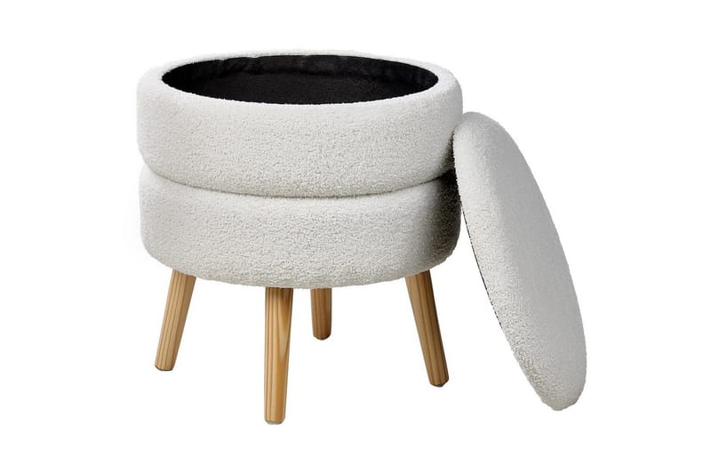 Jakkara Okaton Valkoinen/vaalea puu - Valkoinen/vaalea puu - Huonekalut - Tuoli & nojatuoli - Jakkara & jalkarahi - Rahi