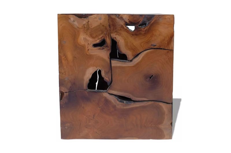 Jakkara Täysi Tiikki 40x40x45 cm - Ruskea - Huonekalut - Tuoli & nojatuoli - Jakkara & jalkarahi