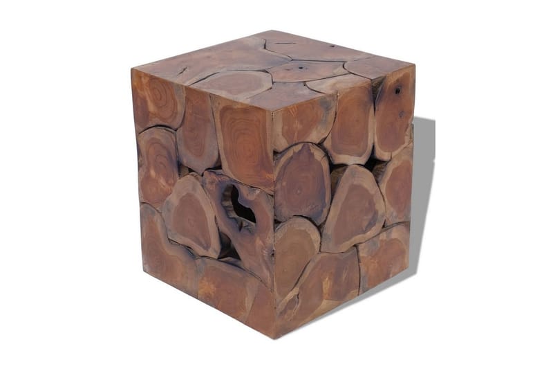 Jakkara Täysi Tiikki 40x40x45 cm - Ruskea - Huonekalut - Tuoli & nojatuoli - Jakkara & jalkarahi