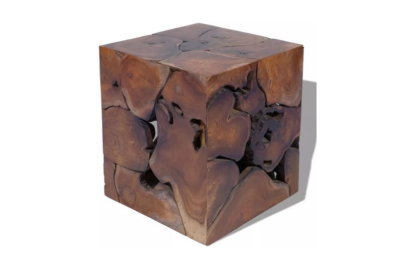 Jakkara Täysi Tiikki 40x40x45 cm - Ruskea - Huonekalut - Tuoli & nojatuoli - Jakkara & jalkarahi