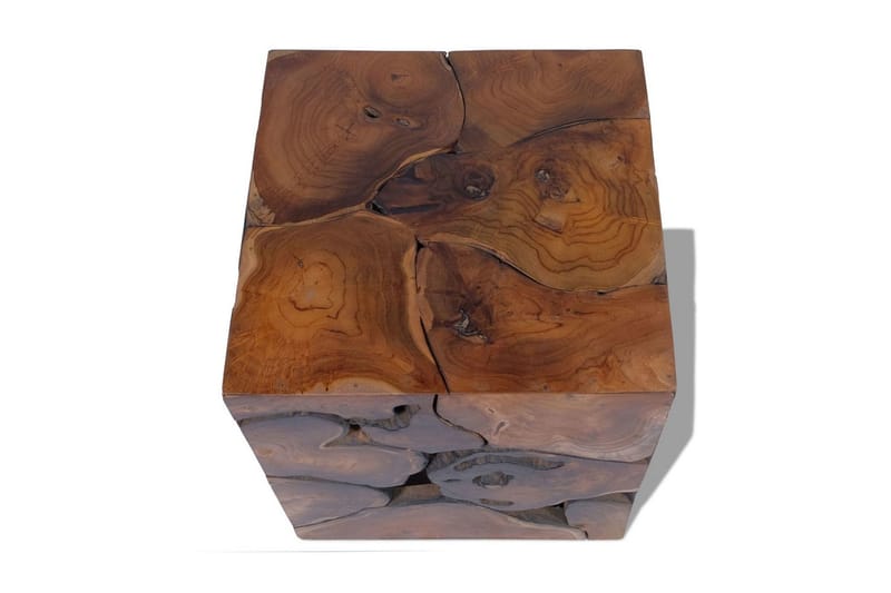 Jakkara Täysi Tiikki 40x40x45 cm - Ruskea - Huonekalut - Tuoli & nojatuoli - Jakkara & jalkarahi