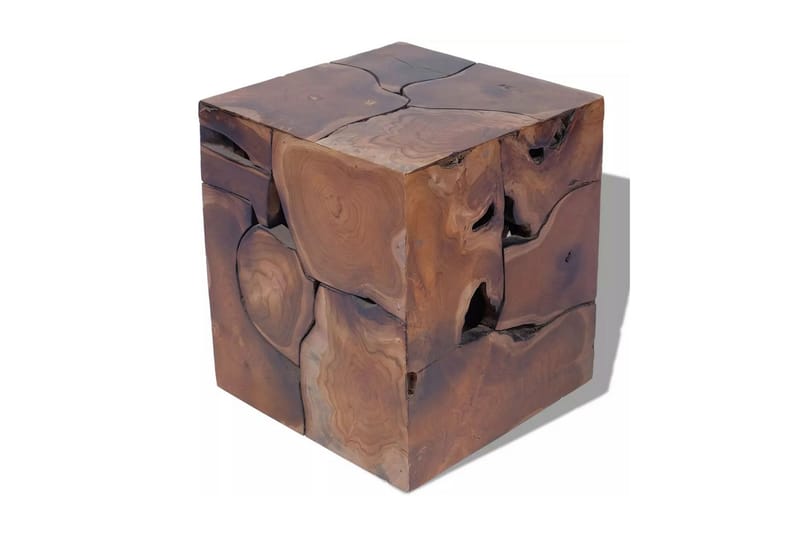 Jakkara Täysi Tiikki 40x40x45 cm - Ruskea - Huonekalut - Tuoli & nojatuoli - Jakkara & jalkarahi