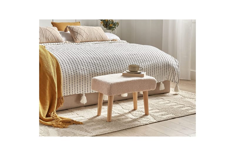 Jakkara Takoma Beige/vaalea puu - Beige/vaalea puu - Huonekalut - Tuoli & nojatuoli - Jakkara & jalkarahi - Rahi