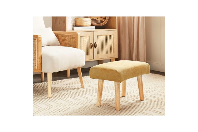 Jakkara Takoma II Keltainen/vaalea puu - Keltainen/vaalea puu - Huonekalut - Tuoli & nojatuoli - Jakkara & jalkarahi - Rahi