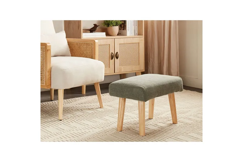 Jakkara Takoma II Vihreä/vaalea puu - Vihreä/vaalea puu - Huonekalut - Tuoli & nojatuoli - Jakkara & jalkarahi - Rahi