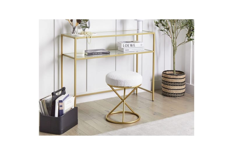 Jakkara Presho Valkoinen/kulta - Valkoinen/kulta - Huonekalut - Tuoli & nojatuoli - Jakkara & jalkarahi - Rahi