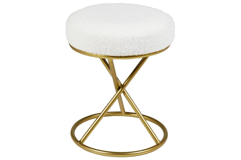 Jakkara Presho Valkoinen/kulta - Valkoinen/kulta - Huonekalut - Tuoli & nojatuoli - Jakkara & jalkarahi - Rahi