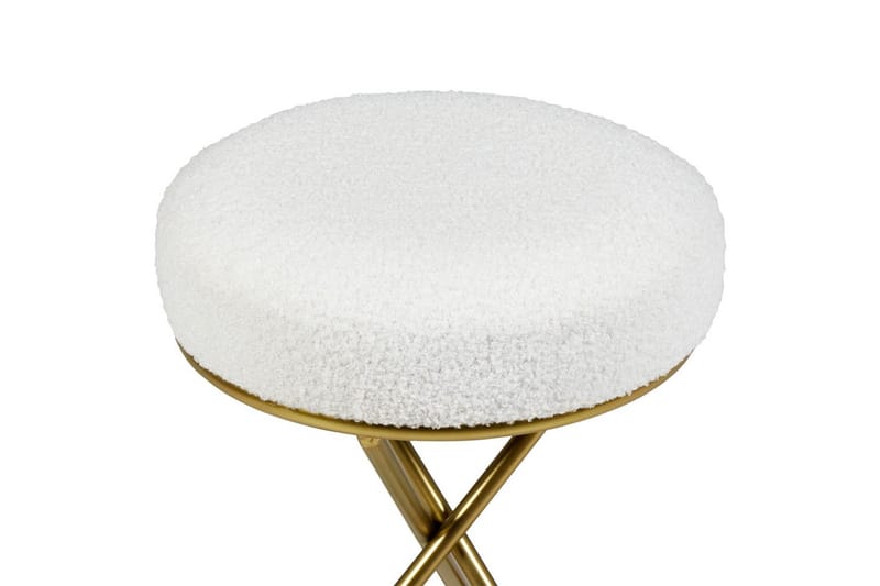 Jakkara Presho Valkoinen/kulta - Valkoinen/kulta - Huonekalut - Tuoli & nojatuoli - Jakkara & jalkarahi - Rahi