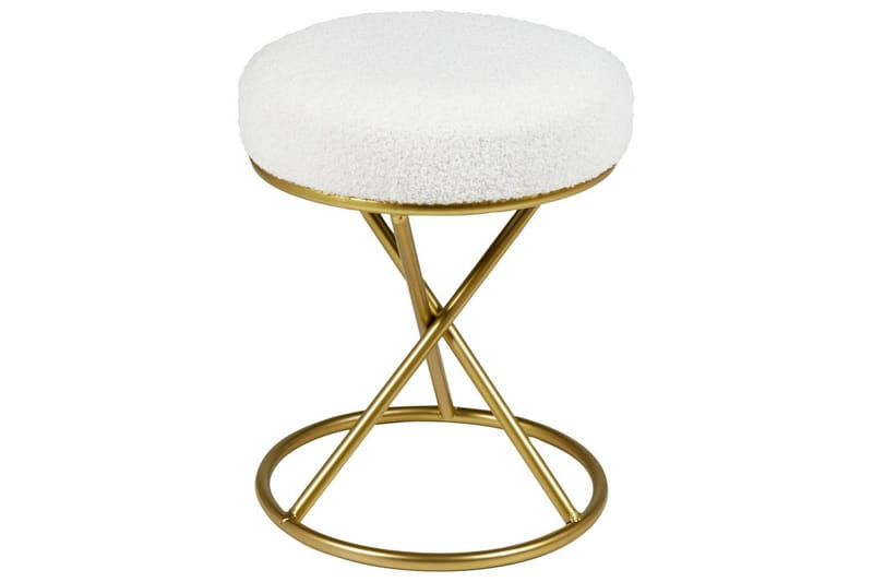 Jakkara Presho Valkoinen/kulta - Valkoinen/kulta - Huonekalut - Tuoli & nojatuoli - Jakkara & jalkarahi - Rahi