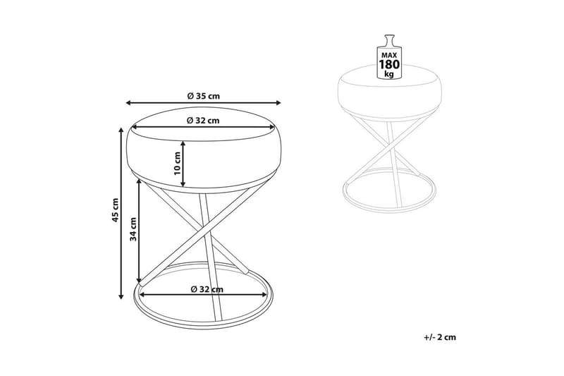 Jakkara Presho Valkoinen/kulta - Valkoinen/kulta - Huonekalut - Tuoli & nojatuoli - Jakkara & jalkarahi - Rahi