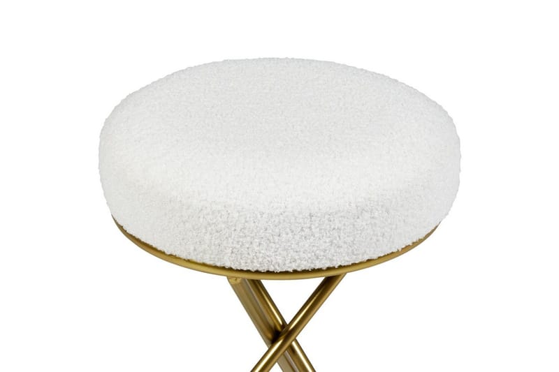 Jakkara Presho Valkoinen/kulta - Valkoinen/kulta - Huonekalut - Tuoli & nojatuoli - Jakkara & jalkarahi - Rahi