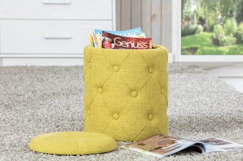 Jakkara Passarelli - Keltainen / Vihreä - Huonekalut - Tuoli & nojatuoli - Jakkara & jalkarahi