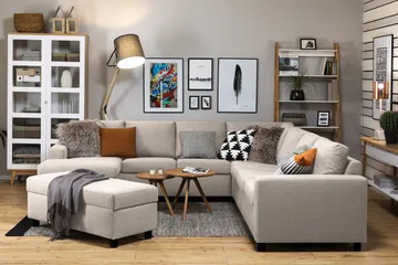 Jalkarahi Nevada säilytyksellä 120x50 - Beige - Huonekalut - Tuoli & nojatuoli - Jakkara & jalkarahi - Rahi