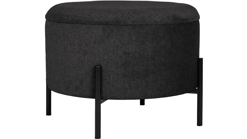 Karan puffi säilytystilalla 55 cm pyöreä, Antrasiitti