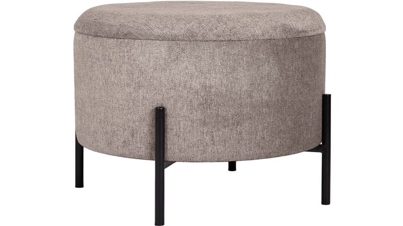 Karan puffi säilytystilalla 55 cm pyöreä, Vaaleanruskea