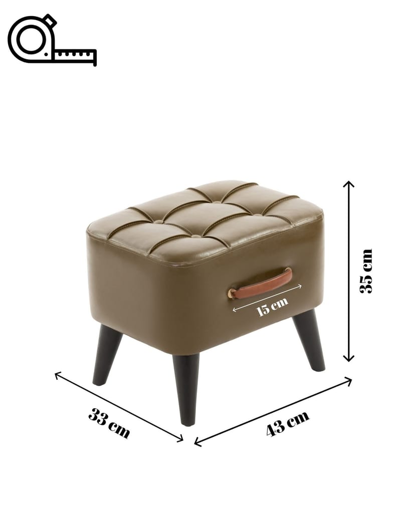 Lenira Istuinrahi 43 cm - Khaki - Huonekalut - Tuoli & nojatuoli - Jakkara & jalkarahi - Säkkirahi