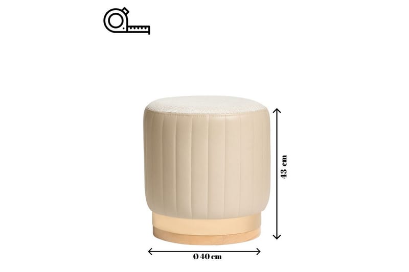 Neylor Jalkajakkara 40 cm - Beige - Huonekalut - Tuoli & nojatuoli - Jakkara & jalkarahi - Rahi