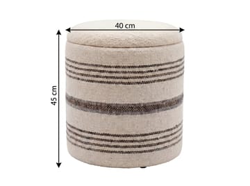 Nirek pyöreä säilytysrahi villakankaasta - vaalea beige - Huonekalut - Tuoli & nojatuoli - Jakkara & jalkarahi - Säkkirahi