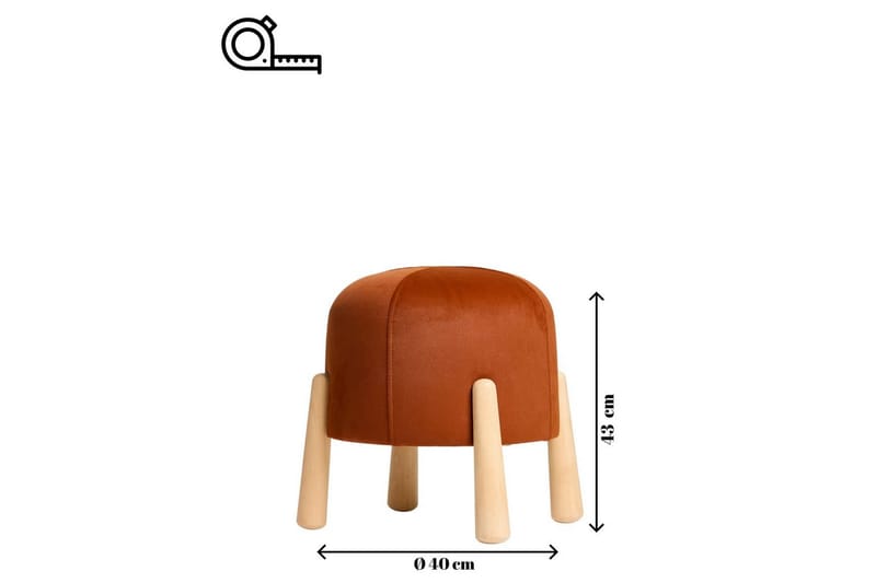 Orryn Jalkajakkara 40 cm - Oranssi/Luonnollinen - Huonekalut - Tuoli & nojatuoli - Jakkara & jalkarahi - Rahi