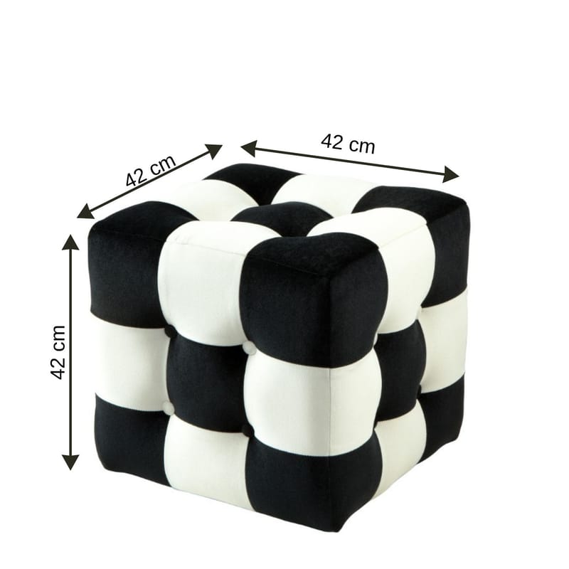 Peticire Istuinrahi 42 cm - Musta ja valkoinen - Huonekalut - Tuoli & nojatuoli - Jakkara & jalkarahi - Säkkirahi