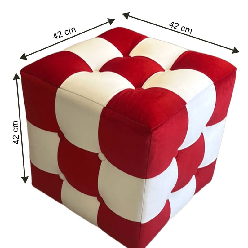 Peticire Istuinrahi 42 cm - Punainen ja valkoinen - Huonekalut - Tuoli & nojatuoli - Jakkara & jalkarahi - Säkkirahi