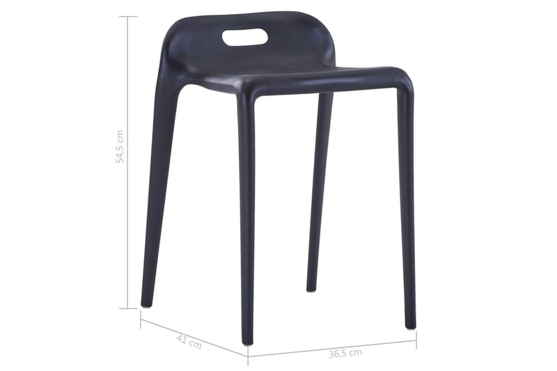 Pinottavat jakkarat 4 kpl musta muovi - Musta - Huonekalut - Tuoli & nojatuoli - Jakkara & jalkarahi
