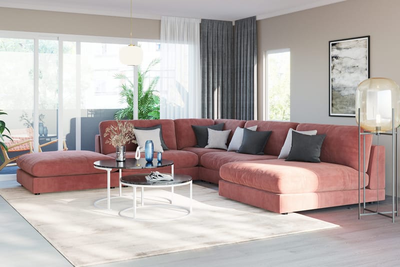 Arken Rahi Sametti - Roosa - Huonekalut - Tuoli & nojatuoli - Jakkara & jalkarahi - Rahi