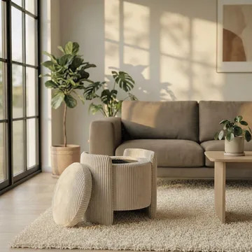 Rahi Atelier Del Sofa Cuddle (50 x 46 x 42 cm) Beige - Beige - Huonekalut - Tuoli & nojatuoli - Jakkara & jalkarahi - Säkkirahi
