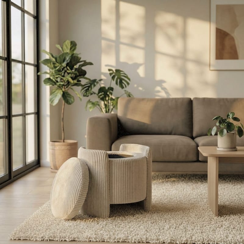 Rahi Atelier Del Sofa Cuddle (50 x 46 x 42 cm) Beige - Beige - Huonekalut - Tuoli & nojatuoli - Jakkara & jalkarahi - Säkkirahi