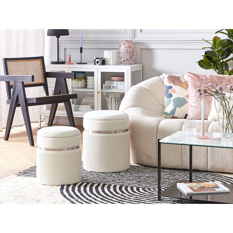 Rahi Camdenton 2-pakkaus - Valkoinen - Huonekalut - Tuoli & nojatuoli - Jakkara & jalkarahi - Säkkirahi