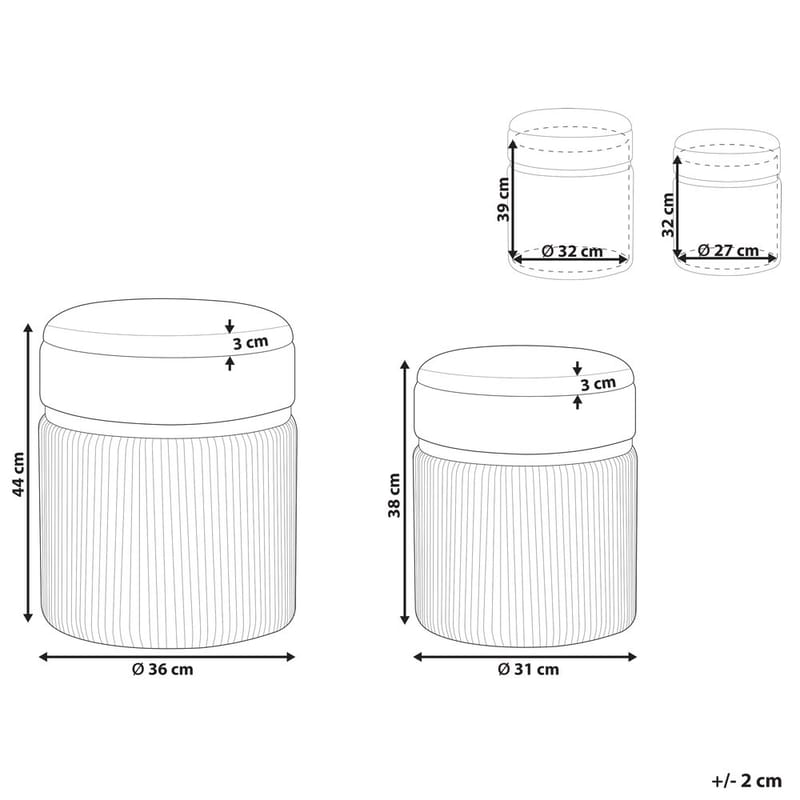 Rahi Camdenton 2-pakkaus - Valkoinen - Huonekalut - Tuoli & nojatuoli - Jakkara & jalkarahi - Säkkirahi