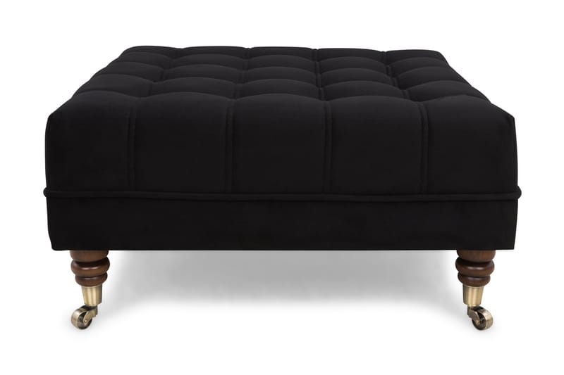 Jalkarahi Chester Deluxe Neliö 70 cm Sametti - Musta - Huonekalut - Tuoli & nojatuoli - Jakkara & jalkarahi - Rahi
 - Chesterfield-rahi