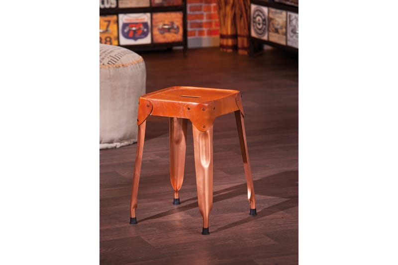 Rahi Chyler Kupari/Nahka - 4-Pak - Huonekalut - Tuoli & nojatuoli - Jakkara & jalkarahi