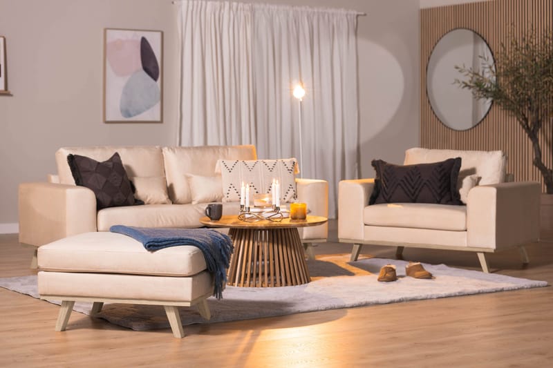 Copenhagen Rahi Sametti - Beige - Huonekalut - Tuoli & nojatuoli - Jakkara & jalkarahi - Rahi