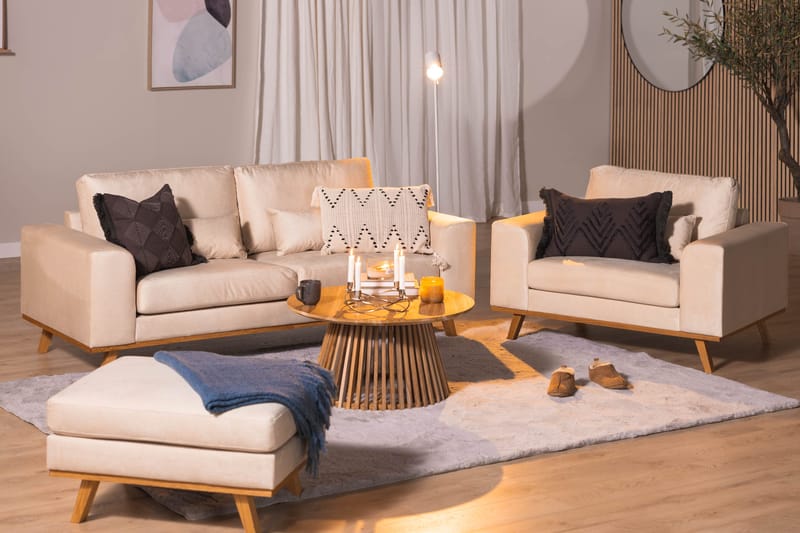 Copenhagen Rahi Sametti - Beige - Huonekalut - Tuoli & nojatuoli - Jakkara & jalkarahi - Rahi