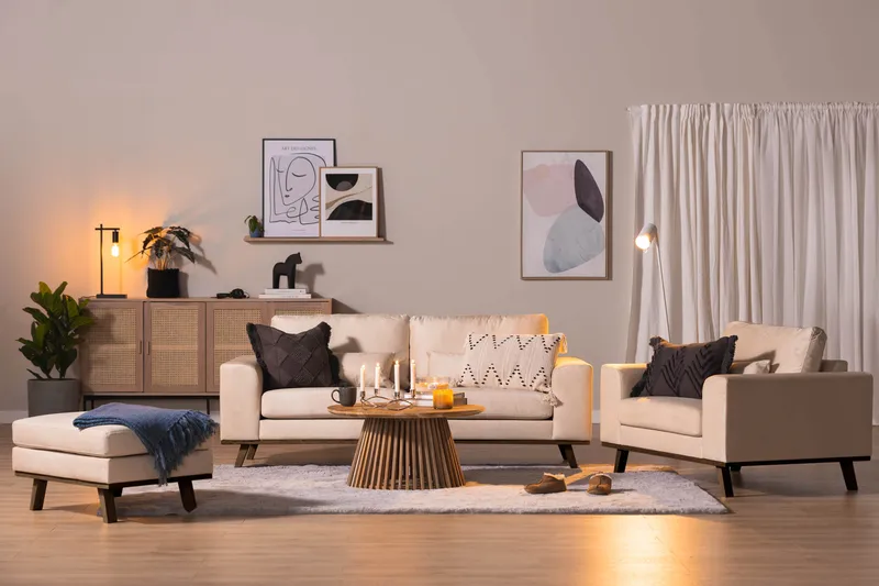 Copenhagen Rahi Sametti - Beige - Huonekalut - Tuoli & nojatuoli - Jakkara & jalkarahi - Rahi