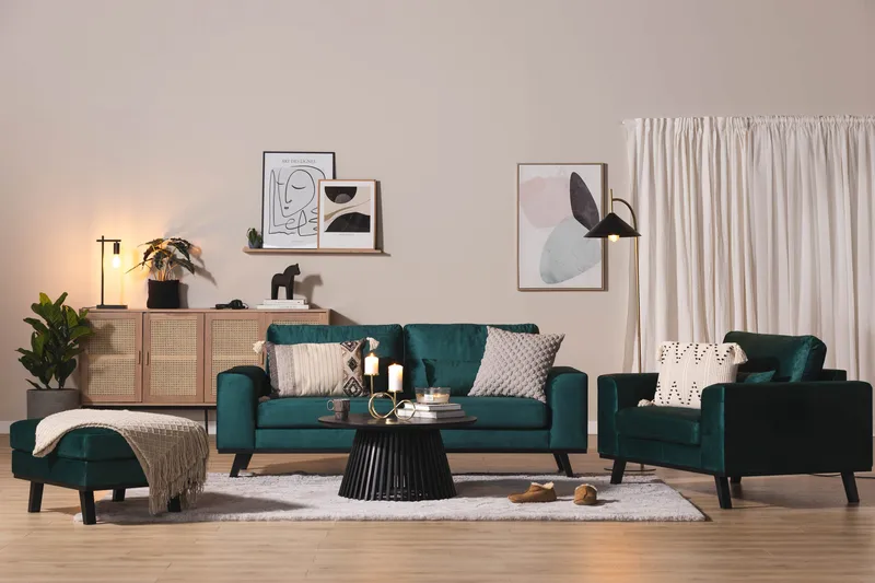 Copenhagen Rahi Sametti - Vihreä - Huonekalut - Tuoli & nojatuoli - Jakkara & jalkarahi - Rahi