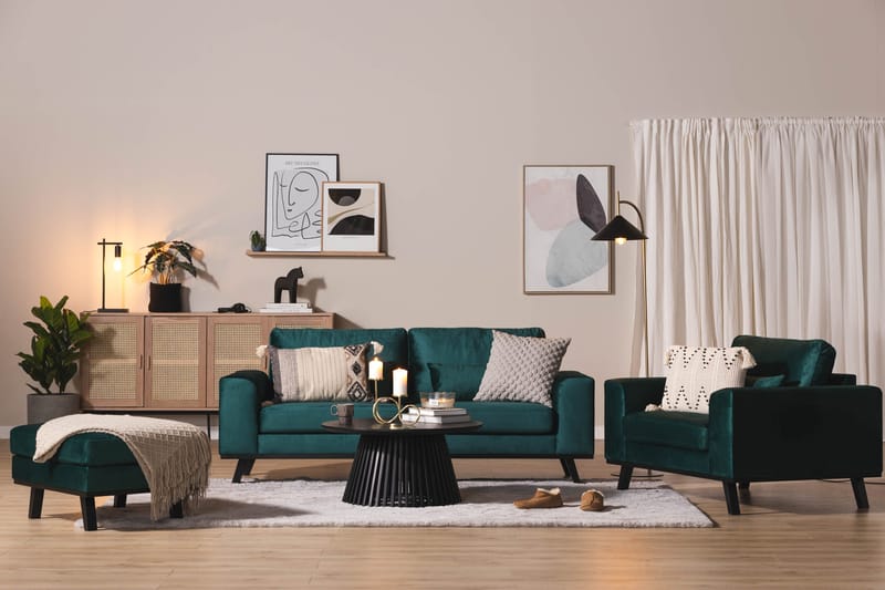 Copenhagen Rahi Sametti - Vihreä - Huonekalut - Tuoli & nojatuoli - Jakkara & jalkarahi - Rahi