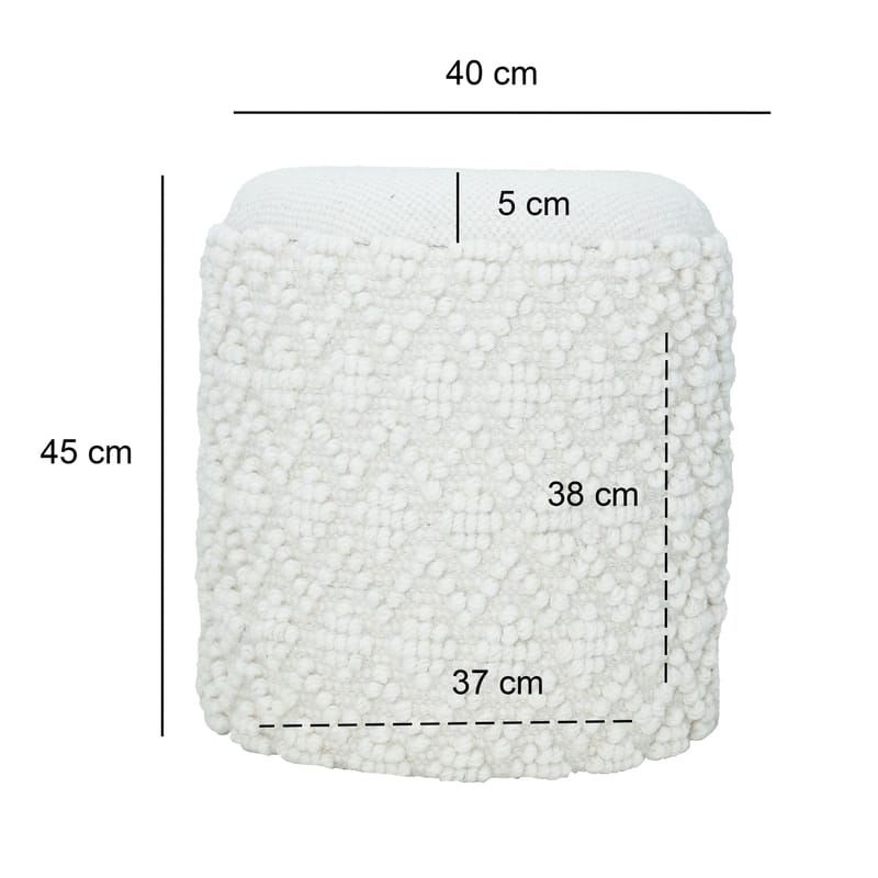 Ivoino-rahi 40 cm - harmaa ja kermanvalkoinen - Huonekalut - Tuoli & nojatuoli - Jakkara & jalkarahi - Rahi - Rahi säilytystilalla