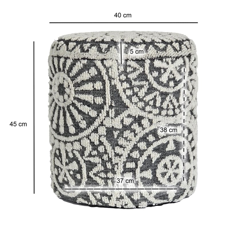 Ivoino-rahi 40 cm - Musta/valkoinen - Huonekalut - Tuoli & nojatuoli - Jakkara & jalkarahi - Rahi - Rahi säilytystilalla