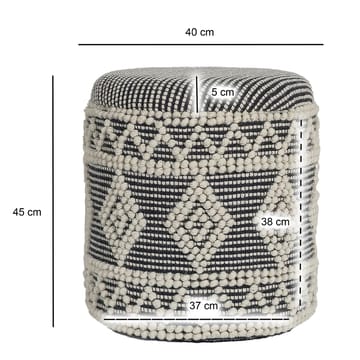 Ivoino-rahi 40 cm - Musta/valkoinen - Huonekalut - Tuoli & nojatuoli - Jakkara & jalkarahi - Rahi - Rahi säilytystilalla