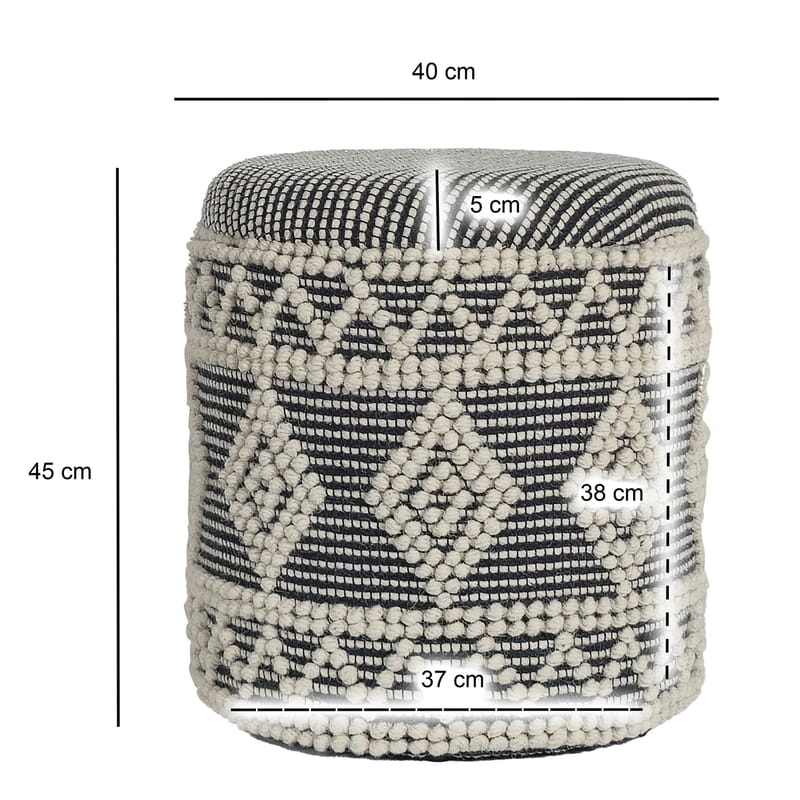 Ivoino-rahi 40 cm - Musta/valkoinen - Huonekalut - Tuoli & nojatuoli - Jakkara & jalkarahi - Rahi - Rahi säilytystilalla