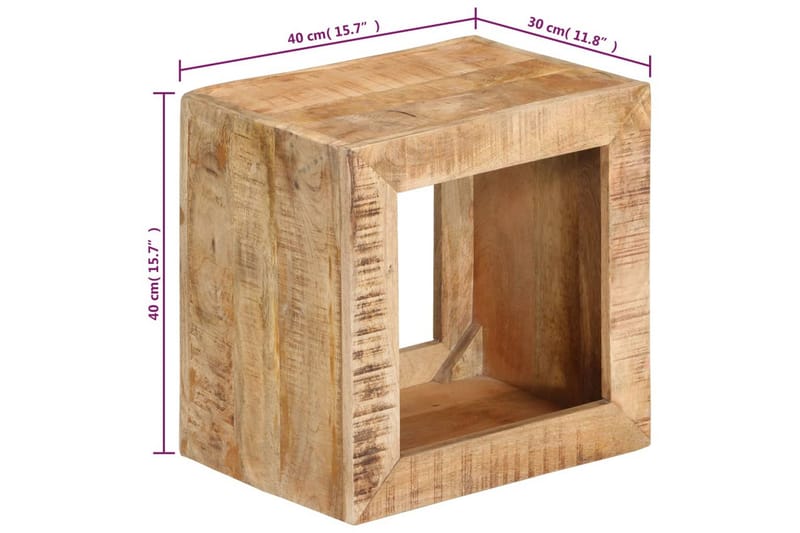 Jakkara 40x30x40 cm täysi mangopuu - Ruskea - Huonekalut - Tuoli & nojatuoli - Jakkara & jalkarahi - Rahi