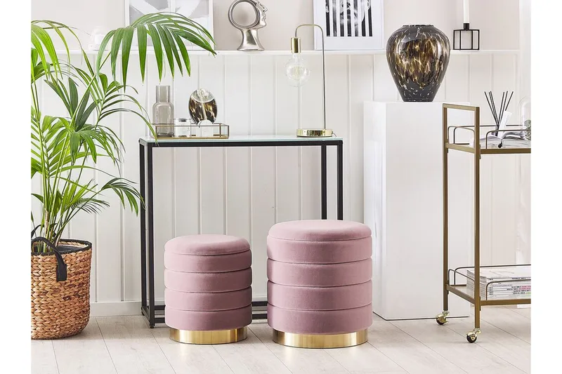 Jalkarahi Backarna Säilytyksellä 2-pak - Vaaleanpunainen - Huonekalut - Tuoli & nojatuoli - Jakkara & jalkarahi - Rahi - Rahi säilytystilalla