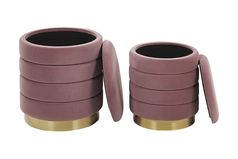 Jalkarahi Backarna Säilytyksellä 2-pak - Vaaleanpunainen - Huonekalut - Tuoli & nojatuoli - Jakkara & jalkarahi - Rahi - Rahi säilytystilalla