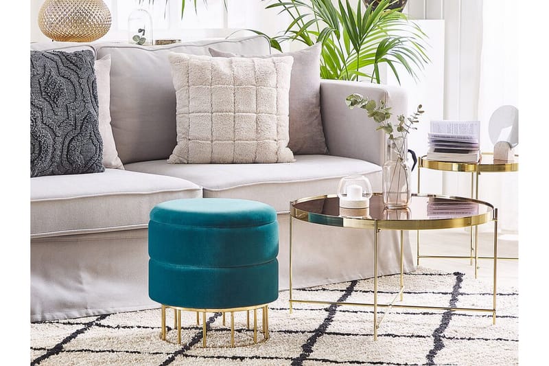 Jalkarahi Brunnsberg Säilytyksellä - Sininen - Huonekalut - Tuoli & nojatuoli - Jakkara & jalkarahi - Rahi - Rahi säilytystilalla